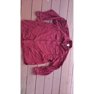 Vintage LL BEAN USA Shirt Mens XL Buffalo Gingham Red Plaid